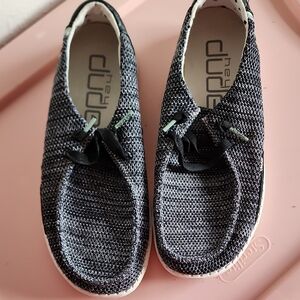 Hey Dude Women's Black and White Loafers